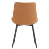4pcs Disassembled PU Iron Pipe Curved Dining Chair Brown
