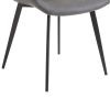 4pcs Disassembled PU Iron Pipe Curved Dining Chair Black