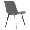 4pcs Disassembled PU Iron Pipe Curved Dining Chair Black