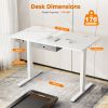 Sweetcrispy Electric Standing Desk with Drawer Adjustable Desk Ergonomic Rising Desk Computer Workstation,48 x 24 Inches White