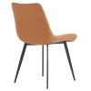 4pcs Disassembled PU Iron Pipe Curved Dining Chair Brown
