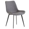 4pcs Disassembled PU Iron Pipe Curved Dining Chair Black