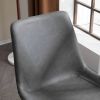 4pcs Disassembled PU Iron Pipe Curved Dining Chair Black