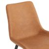 4pcs Disassembled PU Iron Pipe Curved Dining Chair Brown