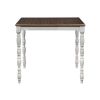 ACME Bettina 5PC COUNTER HEIGHT TABLE SET Beige Fabric, Antique White & Weathered Oak Finish DN01439