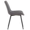 4pcs Disassembled PU Iron Pipe Curved Dining Chair Black