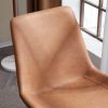 4pcs Disassembled PU Iron Pipe Curved Dining Chair Brown