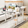 Sweetcrispy Electric Standing Desk with Drawer Adjustable Desk Ergonomic Rising Desk Computer Workstation,48 x 24 Inches White