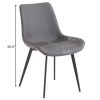 4pcs Disassembled PU Iron Pipe Curved Dining Chair Black