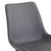 4pcs Disassembled PU Iron Pipe Curved Dining Chair Black