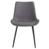 4pcs Disassembled PU Iron Pipe Curved Dining Chair Black