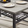 Oversized dining table set for 6, 3-Piece Kitchen Table with 2 Benches, Dining Room Table Set for Home Kitchen, Restaurant, Rustic Grey, 67'' L x 31.5