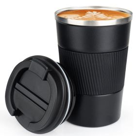 1pc; Stainless Steel Vacuum Insulated Tumbler; Coffee Travel Mug Spill Proof With Lid; Thermos Cup For Keep Hot/Ice Coffee; Tea And Beer (capacity: 17oz, Color: Black)