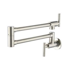 Pot Filler Faucet, Modern Brass Pot Filler Two-Attachment Wall Mount Folding Kitchen Pot Filler Swing Arm (Color: as Pic)