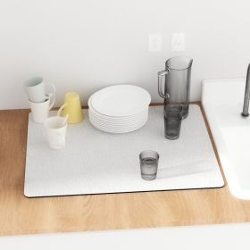 PU Leather Kitchen Countertop Draining Bar Table Insulation Bowl Plate Pot Absorbent Bathroom Mat (Option: White-30x50)