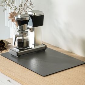 PU Leather Kitchen Countertop Draining Bar Table Insulation Bowl Plate Pot Absorbent Bathroom Mat (Option: Dark Gray-30x50)
